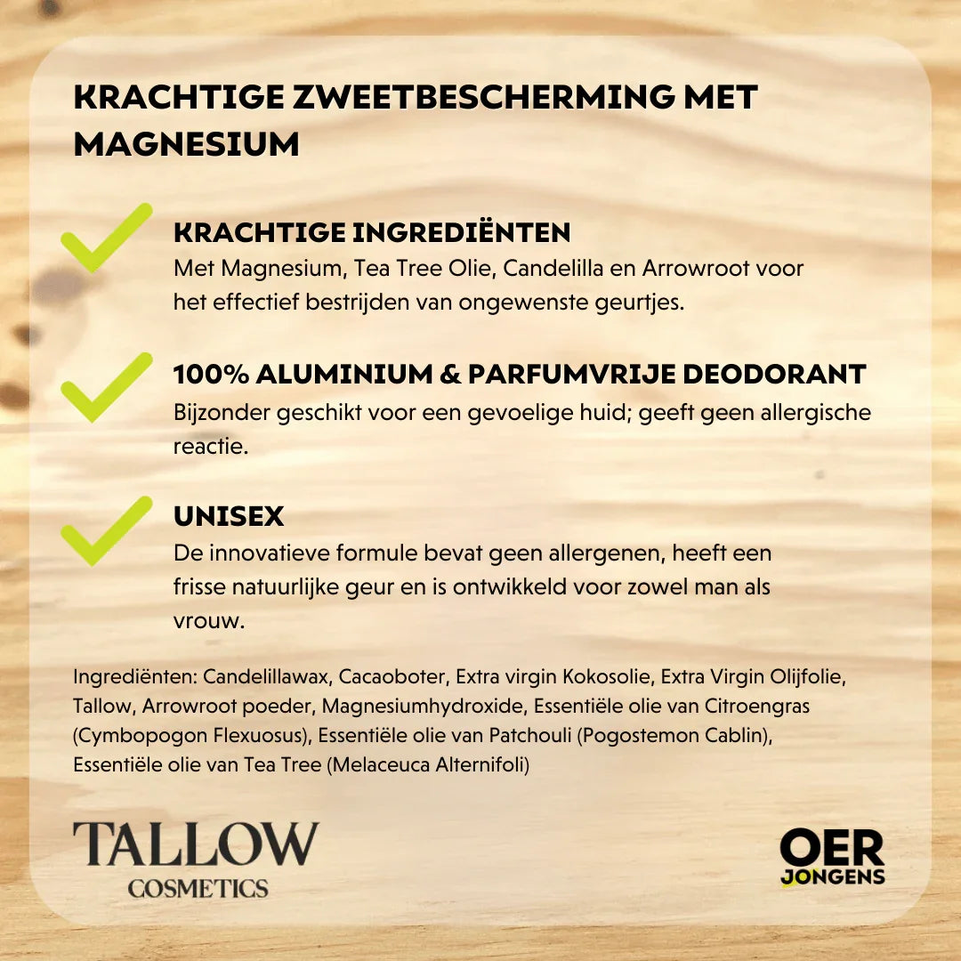 Natuurlijke Deodorant – Tallow Cosmetics - Oerjongens