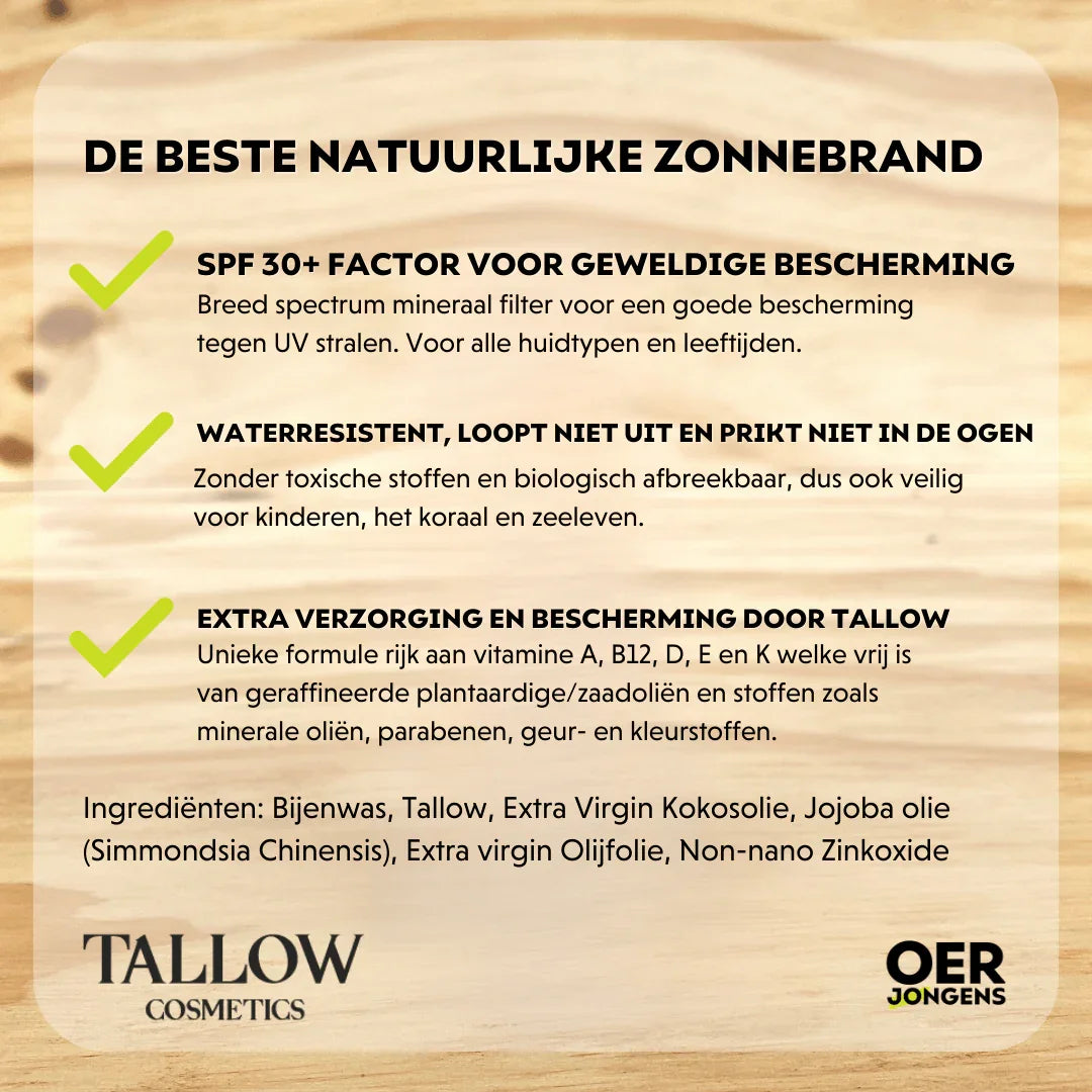 Natuurlijke Zonnebrandcrème – Tallow Cosmetics - Oerjongens
