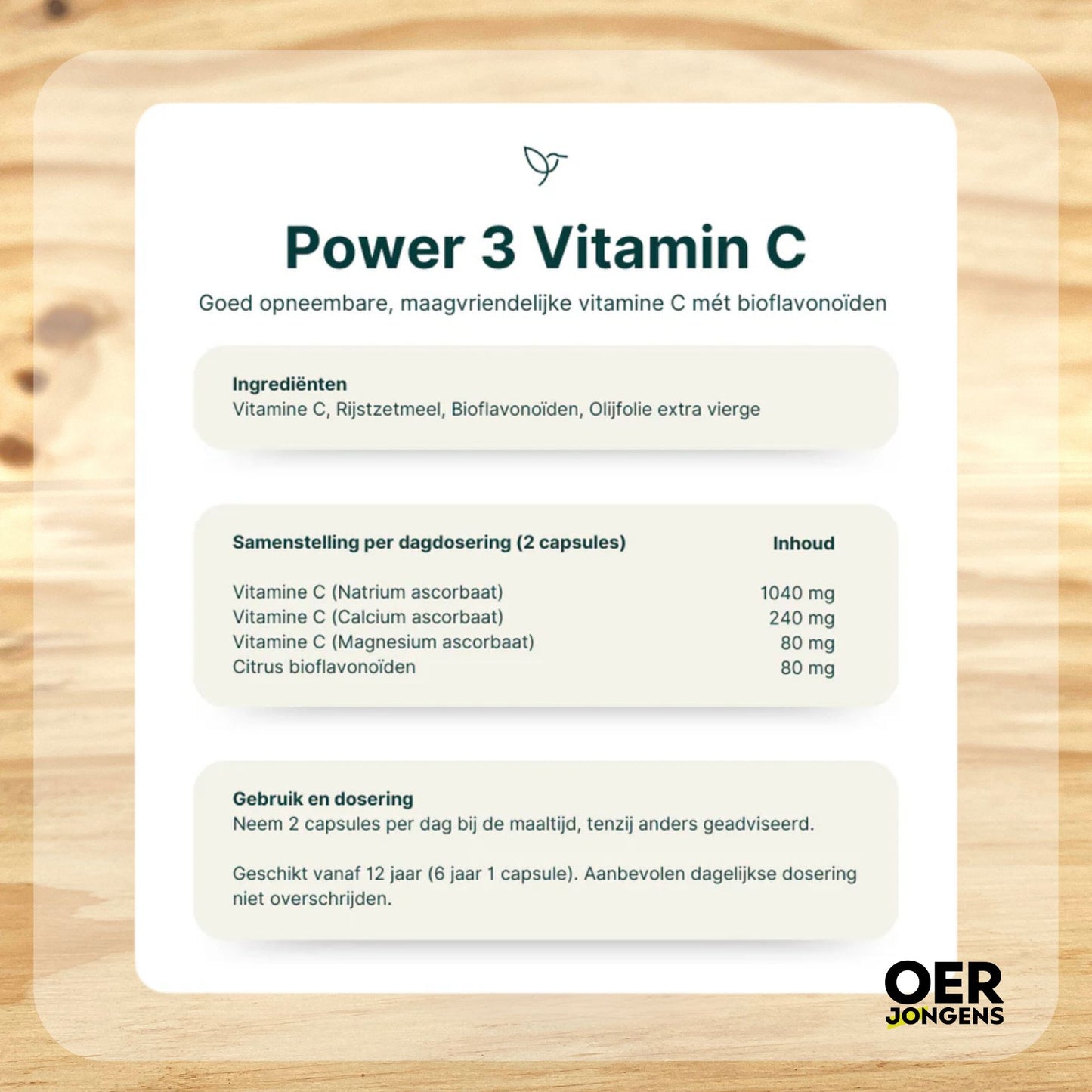 Hooggedoseerde vitamine C uit drie bronnen met bioflavonoïden. Ondersteunt weerstand, collageenvorming, energie en ijzeropname. 100% plantaardig.