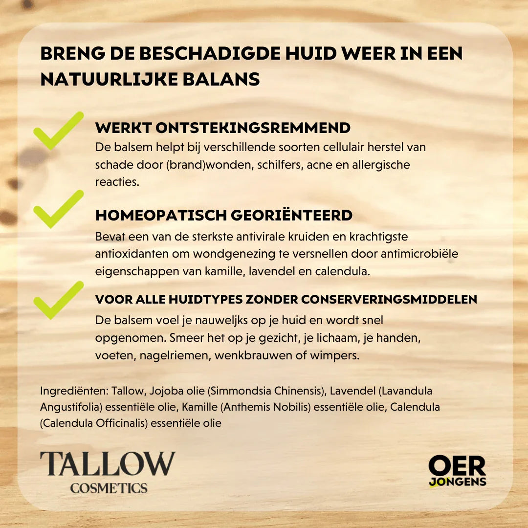 S.O.S. Repair Balm – Tallow Cosmetics - Oerjongens