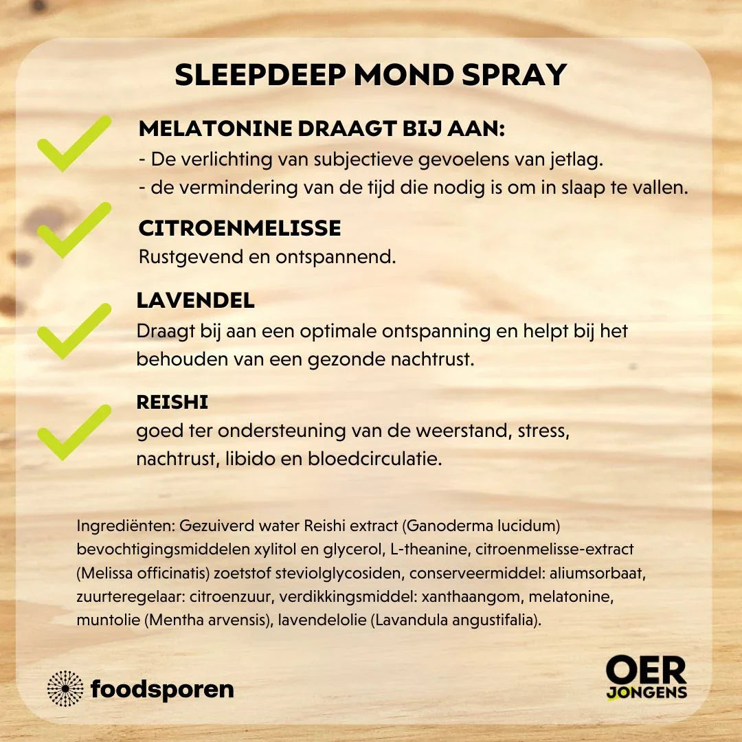 Foodsporen - SleepDeep mond spray - Oerjongens