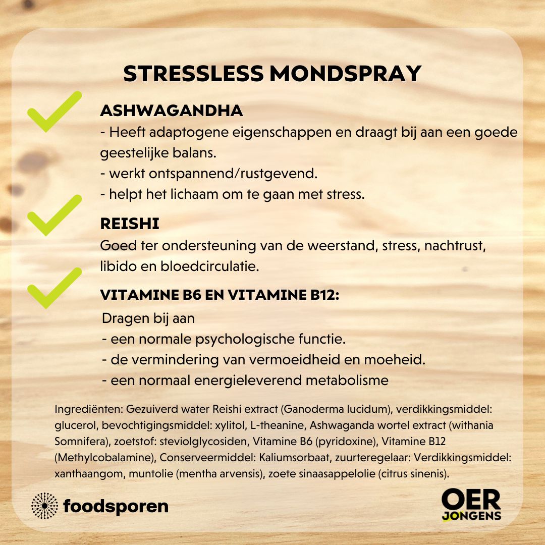 Foodsporen - StressLess mondspray - Oerjongens