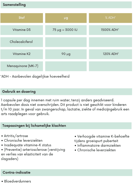Goldea Health - #16 Vitamine D3 plus K2 - Oerjongens