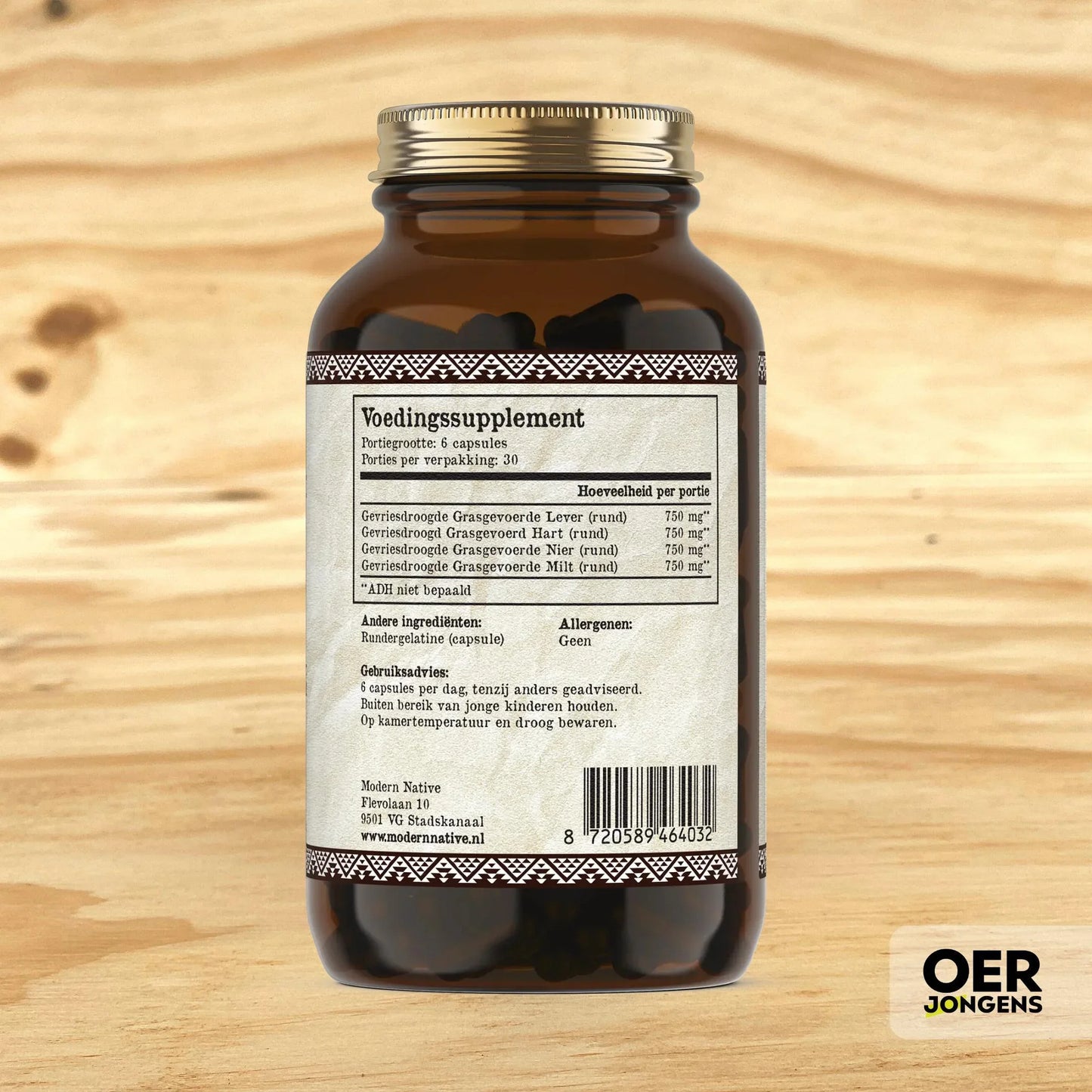 Modern native - Grasgevoerde orgaanmix capsules - Oerjongens