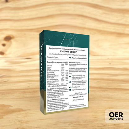 Actieve formule met Guarana, Gotu Kola, magnesium, vitamine C & B-complex. Vermindert vermoeidheid, ondersteunt energie en concentratie. 100% vegan.