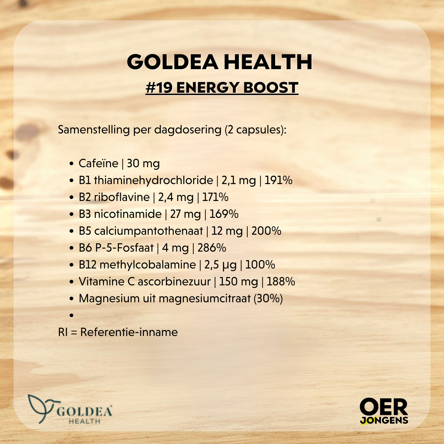  Actieve formule met Guarana, Gotu Kola, magnesium, vitamine C & B-complex. Vermindert vermoeidheid, ondersteunt energie en concentratie. 100% vegan.