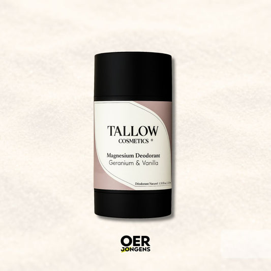 Krachtige natuurlijke Tallow Cosmetics deodorant met magnesium. Zonder aluminium, microplastics of chemicaliën. Fris, huidvriendelijk en langdurig effectief. 
