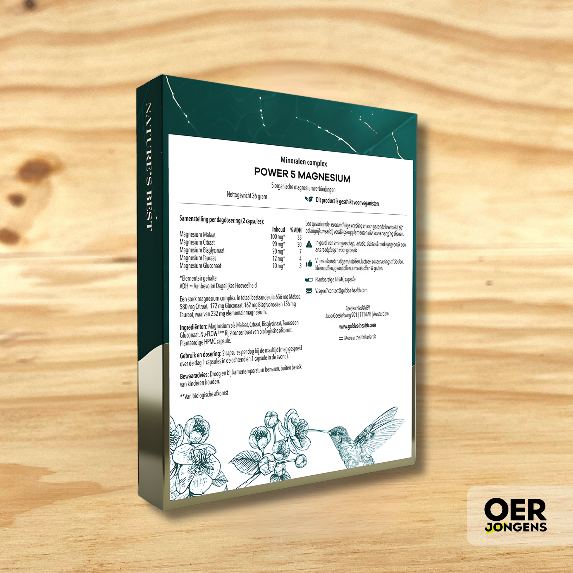 Hoogwaardige Power 5 Magnesium met 5 goed opneembare vormen. Vermindert vermoeidheid, ondersteunt spieren & zenuwstelsel. 100% vegan, zonder vulstoffen.