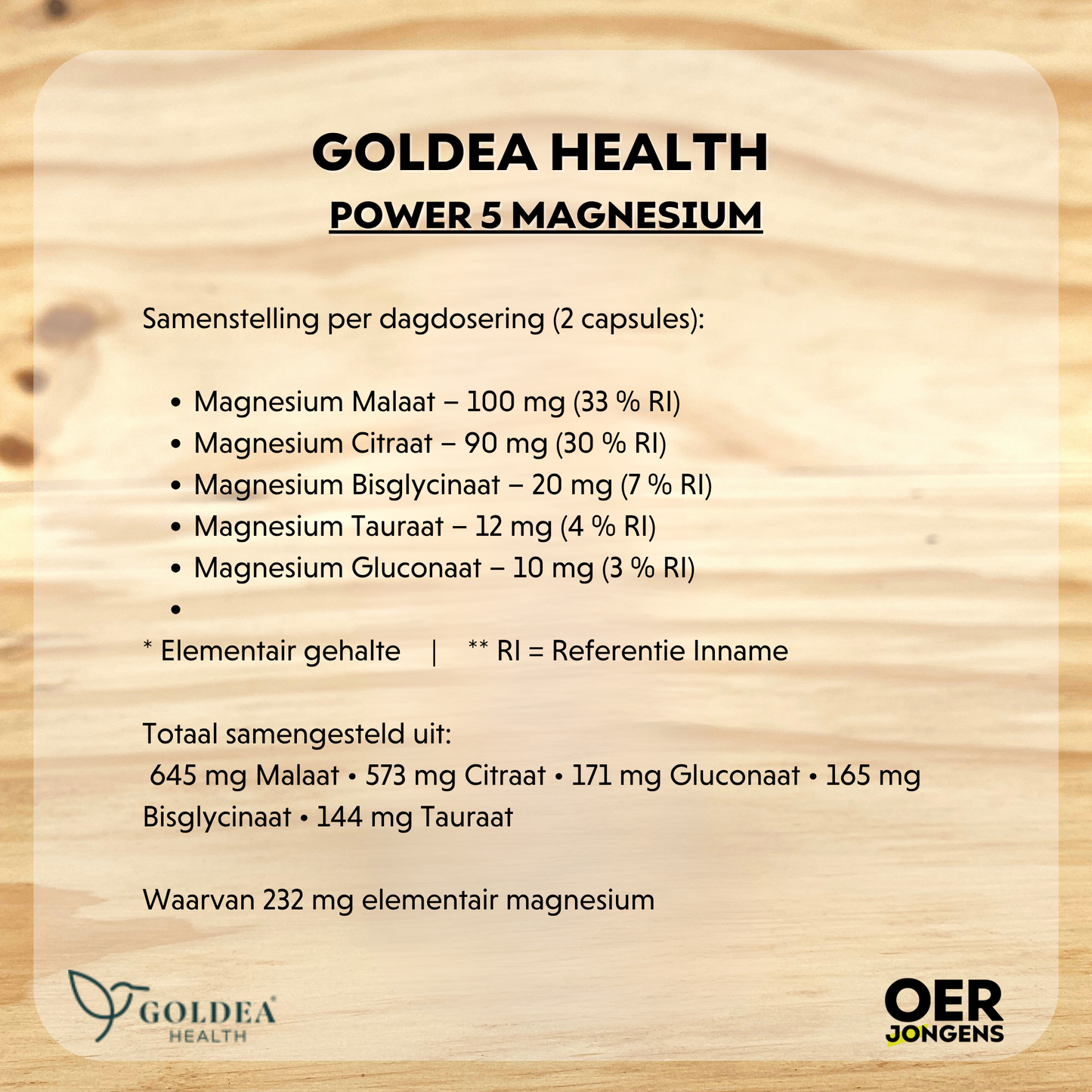 Hoogwaardige Power 5 Magnesium met 5 goed opneembare vormen. Vermindert vermoeidheid, ondersteunt spieren & zenuwstelsel. 100% vegan, zonder vulstoffen.