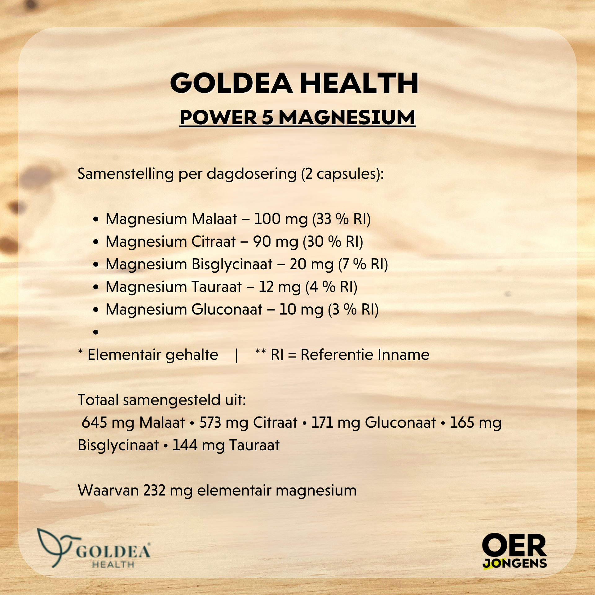 Hoogwaardige Power 5 Magnesium met 5 goed opneembare vormen. Vermindert vermoeidheid, ondersteunt spieren & zenuwstelsel. 100% vegan, zonder vulstoffen.