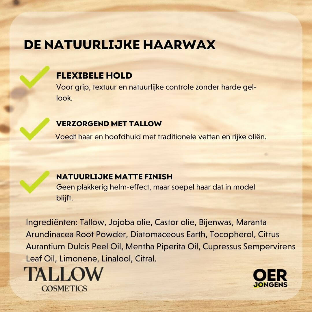 Tallow Hairwax Perfect voor alle haartypes
