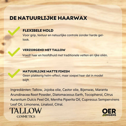 Tallow Hairwax Perfect voor alle haartypes
