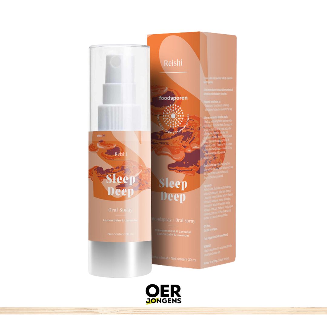 Ontsnap naar Diepe Ontspanning. Ontworpen om nachtrust te bevorderen, combineert de eigenschappen van Reishi, L-theanine, lavendel en citroenmelisse. 