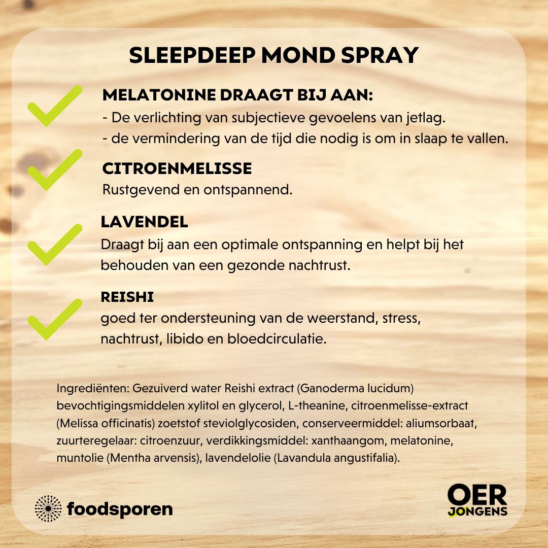 Foodsporen - SleepDeep mond spray -Oerjongens