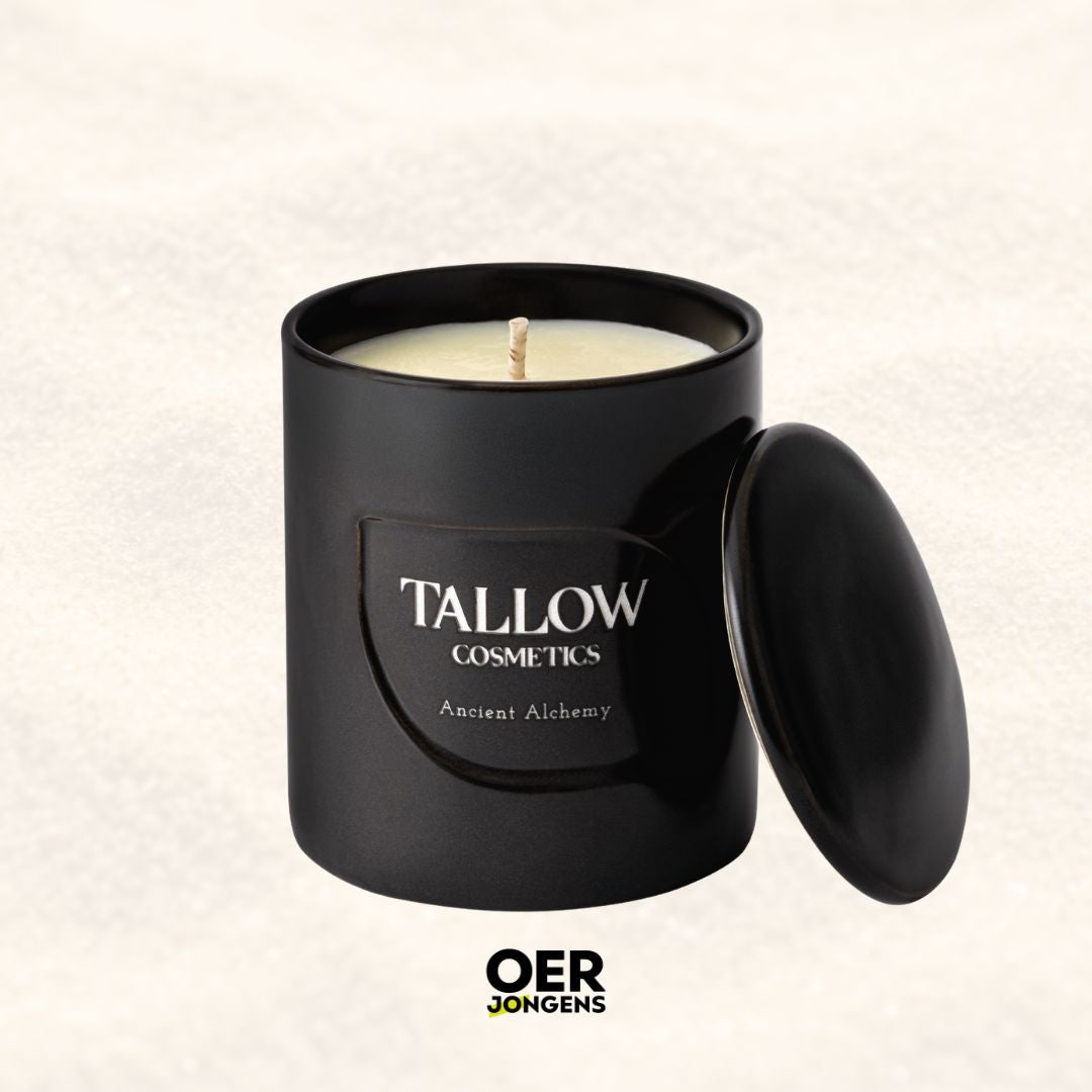 Stoere natuurlijke geurkaars van kokoswas & tallow. Handgemaakt in keramiek. Nootmuskaat, tonkaboon, vanille & kruidnagel. Brandduur 50 uur. By Tallow