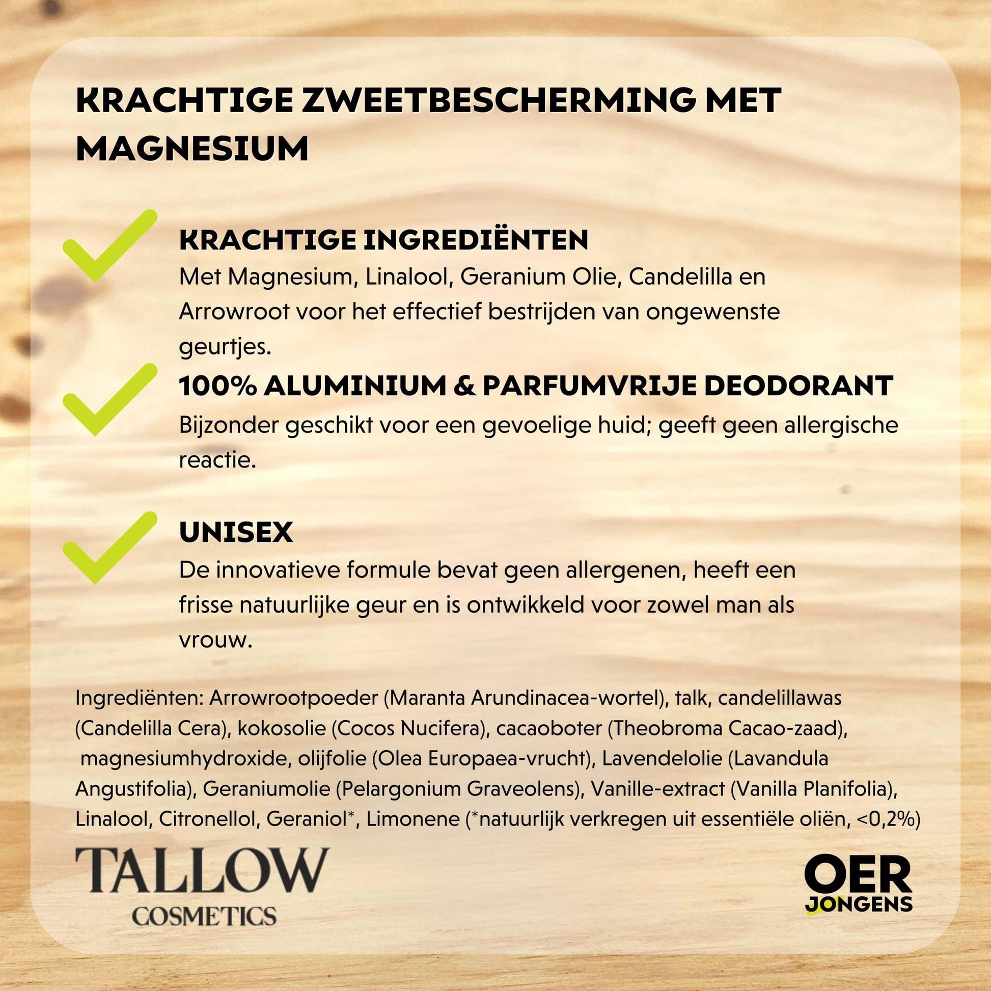 Tallow Cosmetics - Magnesium Deodorant - Geranium & Vanilla