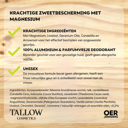 Tallow Cosmetics - Magnesium Deodorant - Geranium & Vanilla
